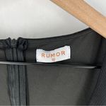 Rumor Womens‎ Size M Black Mesh Sheer Balloon Long Sleeve Faux Wrap Mini Dress Size M Photo 1