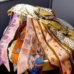 Set of 6 Colorful Satin Twilly Collection Yellow Photo 0