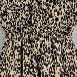 Sienna Sky Womens Leopard Print Dress Medium Brown Black V-neck Flutter Sleeve Photo 4
