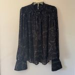 Free People  Stars Align Tie neck button front blouse size large Photo 4
