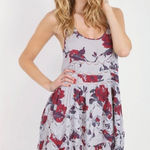 Free People FREE‎ PEOPLE gray rose print Trapeze slip dress, size M Photo 0