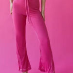 Urban Outfitters  Sweet Dreams Pink Waffle Open Slit Ankle Lounge Pants XS Photo 0