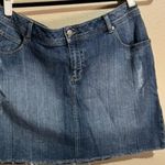 Pure Energy WOMEN'S BLUE JEAN DENIM DISTRESSED FRAYED MINI SKIRT PLUS  SIZE 14 Photo 1