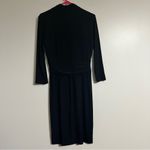 CHAPS Women’s  3/4 Sleeve Faux Wrap Dress‎ V-Neck Holiday Black Size Medium Photo 2
