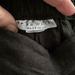 Bryn Walker  Size M 100% Linen Crop Pants Black Made In USA Elastic Waist Pull On Photo 3