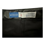 Anthropologie Black Faux Leather Straight Leg High Waisted Pants Size 10 MCEDAR Warm l Photo 3