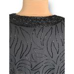 Vintage Black Beaded Evening Jacket Short Sleeve Crewneck XXL Formal Evening Photo 7
