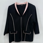 Ming Wang  black and‎ pink open front jacket size large Photo 0