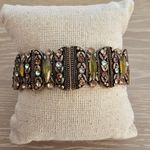 Liz Claiborne Vintage Green Rhinestone Stretch Bracelet Photo 1