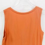 Eddie Bauer Womens Tank Top Orange Scoop Neck Button Ruffles Front 100% Cotton Photo 5