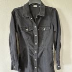 Levi's  Denim Dress‎ Women's Small Gia Western Black Snap Button Front Pockets Photo 1