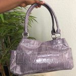 Le chateau Purple faux patent embossed leather shoulder hand bag purse silver hardware #2000s #y2k #grunge Photo 1