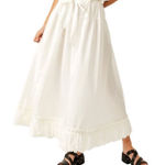 Free People  “BRING the BUBBLE” bubble hem maxi skirt with waist tie sz XS Photo 0