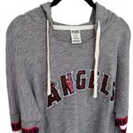 PINK - Victoria's Secret Pink Angels Baseball Sparkle Hooded Sweatshirt Grey Red & White Women's Size XS Photo 1