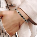 Baltic Amber & Sterling Silver 925 Bracelet With Rectangular Link Design Photo 1