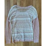 Free People Women's pink‎  sweater sheer crochet back size medium Photo 3