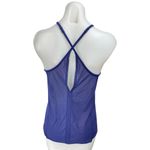 Lululemon Women's Blue Mesh Sheer Sleeveles Crossback Fitness Gym Tank Top Sz 4 Photo 1