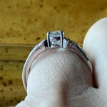 Natural Aquamarine Sterling Silver Ring Size 6.75 Photo 1
