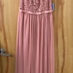 David's Bridal NWT -  Long Bridesmaid Dress w/Lace Bodice (Size 12) Photo 0