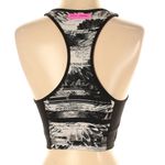 Betsey Johnson Performance Sports Bra Crop Top Black Grey Floral Stripe Size XS Photo 3