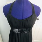 Love Tease Black Pleated Chiffon Halter Dress with Bow Size 7 Photo 5