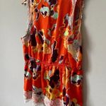 Rebecca Minkoff NWOT Women's Medium Sleeveless Floral Lace Trim Tank Top Orange Photo 12