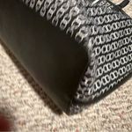 Tory Burch Gemini Link Canvas Tote Navy Black Striped Chain Print Large Bag Photo 14