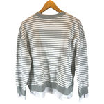 Nordstrom Cali Be  NWT Small Cotton Faux Layer Light Gray Striped Top Photo 1