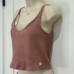 Vuori All The Feels Ribbed Strappy Tank Top Rosewood Mauve Cropped Yoga Large Photo 4