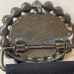 Victorian Cameo Lady Buckle Vintage‎ Black Belt Size M Photo 3