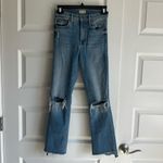 Mother The Insider Crop Step Fray Hem Jeans Thrilling Shots Size 24 Blue Photo 4