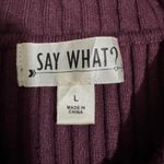 Say What? Say What Ribbed Knit Bodycon Dress Gold Button Detail Midi Burgundy Size L Photo 13