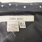 ZARA Basic Black Polka Dot Ruffle Chiffon Top - Size L Romantic Coquette Photo 2