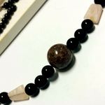 Handmade Jasper Obsidian Gem Fine Art Gemstone Bead Necklace Unisex Men Women Artist RARE Artisan Lobster Claw Clasp Closure Photo 6