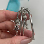 Swirly Bracelet Sea Charms Turtle Starfish Shell Flower Leaf Sun Silver Stretch Photo 11