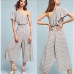 Drew Maeve Jumpsuit Womens Medium Black White Jamie One Shoulder Wide Leg Anthro Photo 1