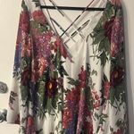 Show Me Your Mumu Joni White Floral Long Shift Bell Sleeve Dress M Photo 3