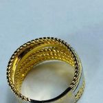 Fashion Ring Gold Tone Clear Rhinestone Accents Layered Twisted Rope Design Sz 8 Photo 3