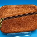Vintage REDWALL DN ROSSI Brown pebbled leather Zip Pouch Zip Bag Tan Photo 2