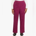 Alfred Dunner  Women's Plus Idea Velour Pants Red Size 10 Photo 2