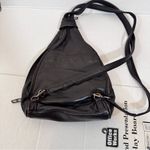 Vintage Black Leather Sling Backpack Purse Bag Women’s Fall Classic Photo 8