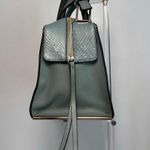 Pour La Victoire Teal Leather Satchel Shoulder Bag Mixed Metals Photo 0