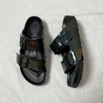 Birkenstock  x rick owens black leather iridescent holographic arizona sandals Photo 8