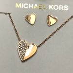 Michael Kors  set MKJ5947791 Stud Earrings &Pave Crystal Neckless Rose Gold tone Photo 0