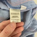 Cloth & Stone Anthropologie Blue Pink Striped Linen Blend T-Shirt Dress XS Photo 7