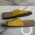 Marina Luna Italian Women's Yellow Suede Beachy Summer Slide Wedge Sandals Sz 7 Photo 4
