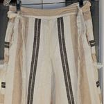 Anthropologie ‎ Womens Tan White Striped Wide Leg Crop Pants XS Photo 2