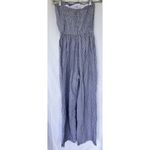 Abercrombie & Fitch Abercombie & Fitch Striped Strapless Bow Jumpsuit Wide Leg Smocked Back Linen XS Photo 4