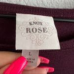 Knox Rose Maroon Lightweight Crewneck Pullover Sweater Top Lace Waffle Knit L Photo 2