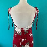 Reformation  Jade Midi Dress in Justine Red Scoop Back Tie Straps Size S Photo 3